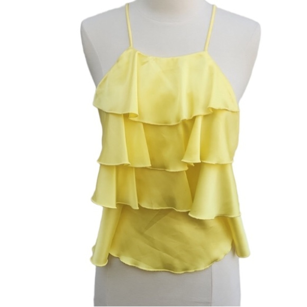Zara high neck yellow ruffle tank - Picture 5 of 9